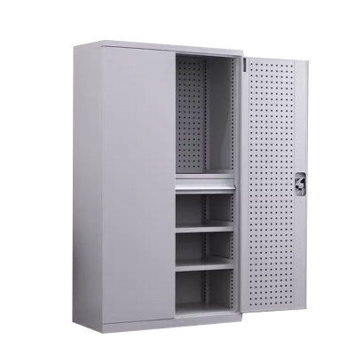 阿拉贡重型工具柜加厚物件工具储物柜工厂铁皮柜汽修厂零件收纳柜白色四层一抽带挂板
