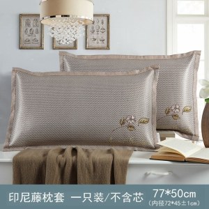 美帮汇夏季冰藤凉席双面枕套清凉冰丝枕头套成人单人夏天枕芯套子一只