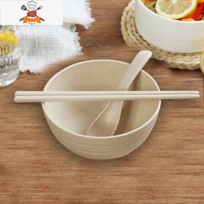 碗碟餐具碗盘家用宿舍用学生碗筷套装单人一套精致一人食吃饭碗个 敬平 大碗+勺+筷(米色)