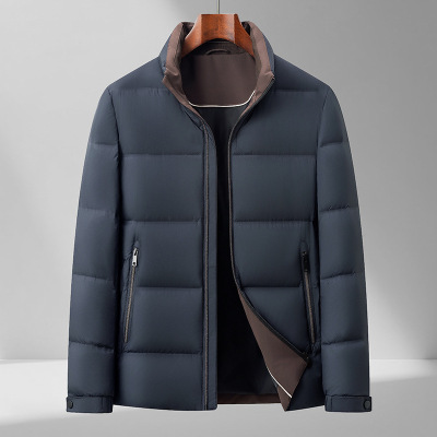 防风立领简约百搭羽绒服男士冬季新款中长加厚防寒保暖户外羽绒服