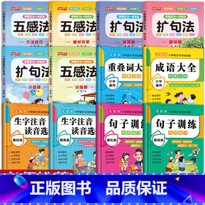 [共12本]字词句积累大全+看图写话五感扩句法 小学通用 [正版]词语积累训练大全重叠词成语大全小学生版语文专项训练基础