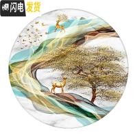 三维工匠钻石画2020新款满钻5d客厅玄关卧室圆形发财麋鹿 满钻全贴[50*50cm]配套铝合金画框带玻璃背板联系十字绣