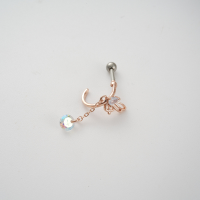 韩国气质蝴蝶翅膀彩光小钻耳骨钉耳钉百搭单只送女朋友老婆情人节七夕生日礼物