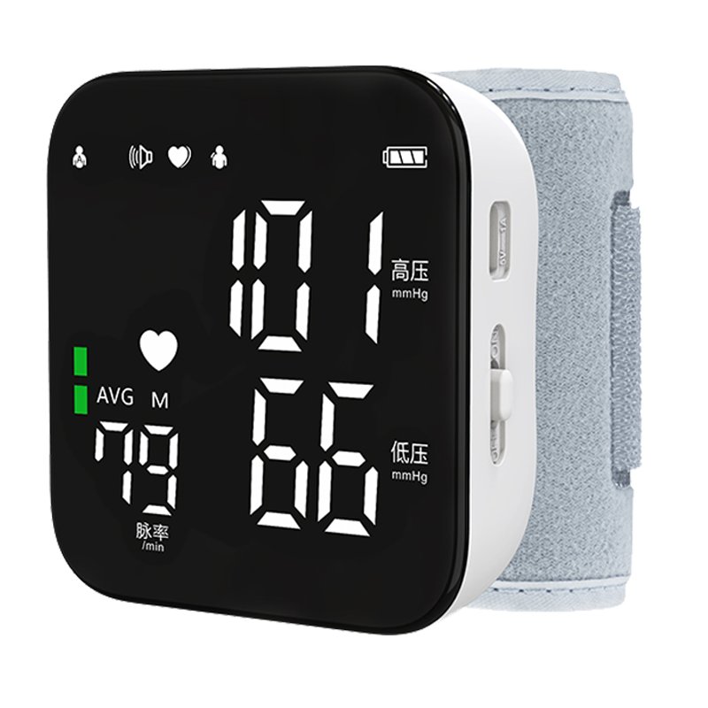 长坤(Changkun)电子血压计KM-W182 锂电池充电手腕式血压计语音播报血压测量仪家用血压仪USB接口版