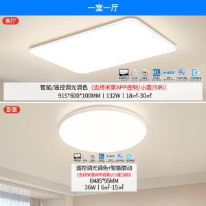 雷士照明普瑞全光谱小白灯客厅吸顶灯儿童房卧室灯现代简约灯具全屋套餐组合灯具套餐