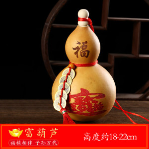 天然开口特大葫芦五帝钱挂件真胡芦门口卧室带盖八卦客厅葫芦摆件