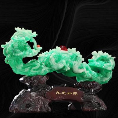 美帮汇大号九龙玉如意摆件工艺品创意家居客厅电视柜酒柜装饰品