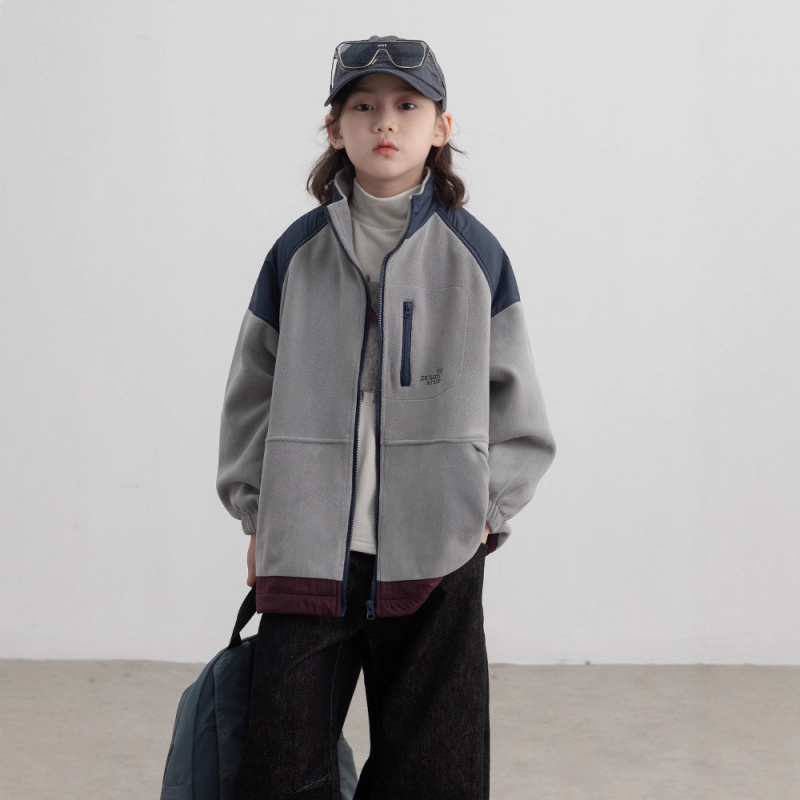 男童摇粒绒外套秋冬款新款大男孩冬装儿童冬季加厚夹棉上衣潮