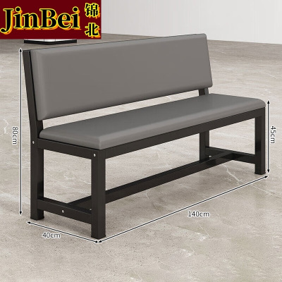 锦北长条凳软包沙发换鞋凳等候靠背休息区长条椅子140*45*80cm单层