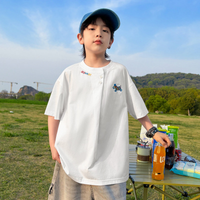 男童夏季短袖T恤2026新款冰感大儿童夏装半袖男孩上衣韩范潮T薄款