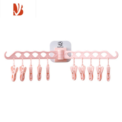 三维工匠多衣架晒袜子夹子家用塑料袜子架儿童防风内衣架晾衣架