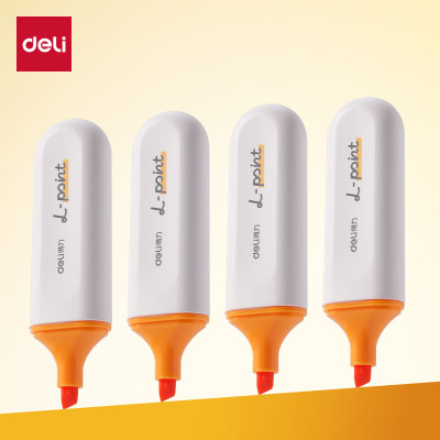 得力(deli) 缤纷色系荧光笔 不易晕染划重点标记学生记号笔手账绘画10支/盒 S600