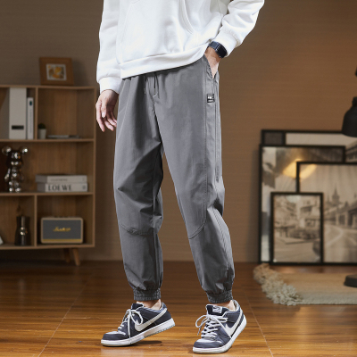 [3件8.5折110.4元,叠加优惠券]唐狮夏季男休闲裤薄款运动潮牌宽松休闲束脚工装长裤子男款