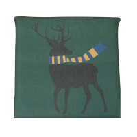 家柏饰(CORATED)北欧椅垫慢性回弹美臀家用餐厅冬季办公室加厚汽车坐垫 绿围巾鹿 40X40*4cm可拆洗