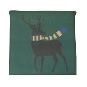 家柏饰(CORATED)北欧椅垫慢性回弹美臀家用餐厅冬季办公室加厚汽车坐垫 绿围巾鹿 40X40*4cm可拆洗