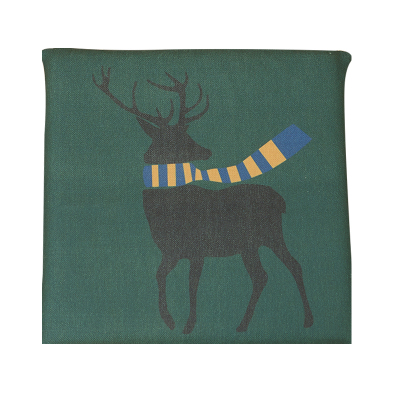 家柏饰(CORATED)北欧椅垫慢性回弹美臀家用餐厅冬季办公室加厚汽车坐垫 绿围巾鹿 40X40*4cm可拆洗