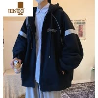 YANXU开衫连帽卫衣男士春2023新款潮流港风美式休闲宽松拉链外套