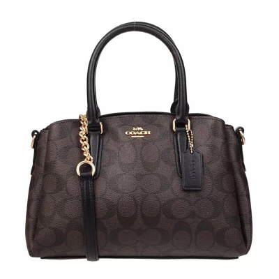 美国COACH蔻驰单肩包头层牛皮硬皮包斜挎包手提包大号戴妃拉链女士单肩包