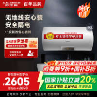 AO史密斯80升电热水器 无地线可安装 专利安全隔电 金圭内胆 速热节能 一键中温保温E80VDS 预约洗浴