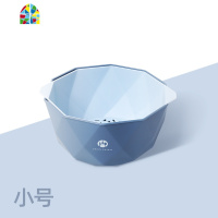 厨房双层洗菜盆北欧风塑料子家用淘米漏水菜篮洗水果盘 FENGHOU 北欧蓝[大小号组合两只装]洗菜篮洗菜篮