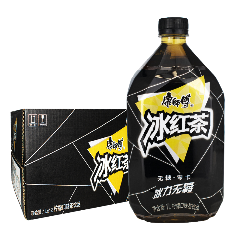 康师傅无糖冰红茶1l*12瓶