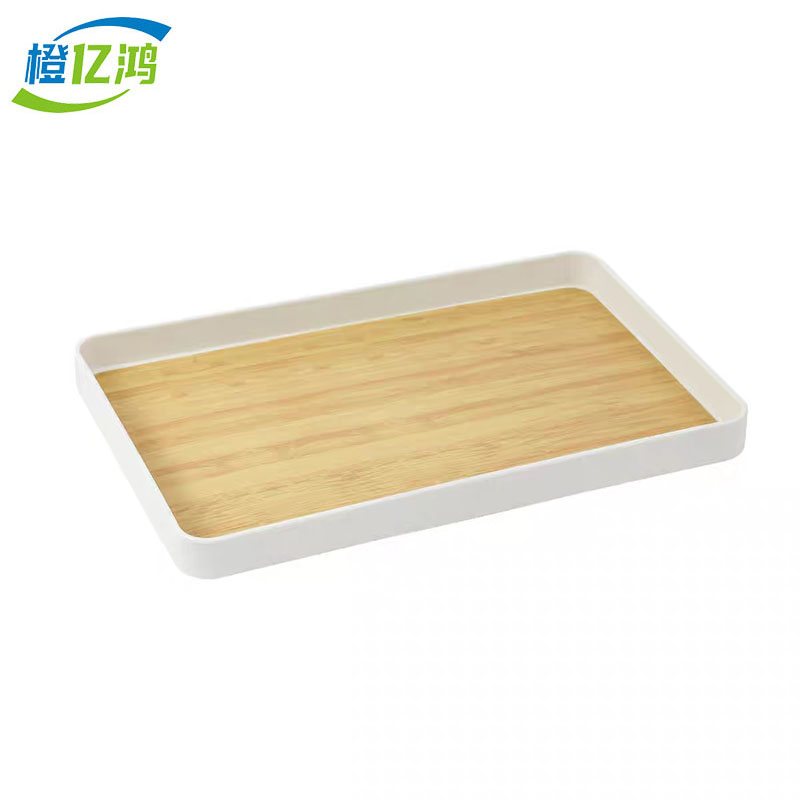 橙亿鸿 塑料仿竹纹茶盘托盘 30*19*3cm/个
