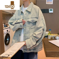 YANXU2023做旧水洗设计感拉链牛仔外套男女休闲ins潮夹克情侣褂衣