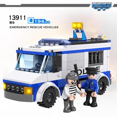 cogo积高拼装积紧急救援城市警察军事组装拼插玩具兼容乐高积高13911