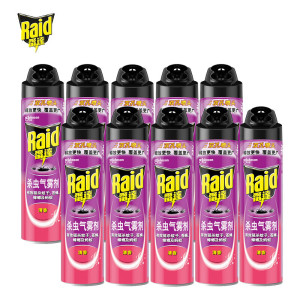 雷达(Raid)杀虫剂喷雾[杀虫气雾剂600ml*10瓶]清香型 灭蚊杀蟑喷雾灭蟑螂