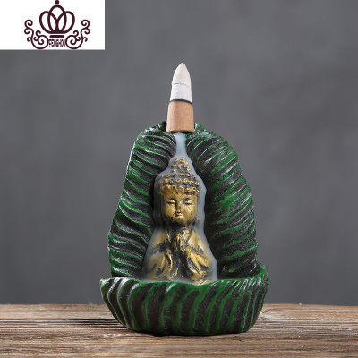 封后香炉陶瓷家用茶道摆件配件倒流香创意实用复古香薰炉塔香炉盘香4虔诚菩萨香炉