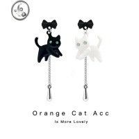 JiMi2023新款猫咪无耳洞耳环原创复古可爱春夏少女耳饰耳夹耳坠耳钉女