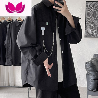 七斓衬衫男长袖ins潮痞风夏季短袖衬衣服潮流潮牌dk制服外套