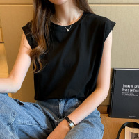 纯色圆领外穿无袖T恤女夏宽松打底衫显瘦休闲背心上衣服韩国女装_1