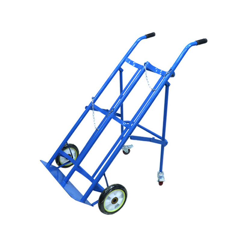 臻远ZY-C02多功能氧气瓶手推车氧气氮气氩气搬运车 双瓶推车