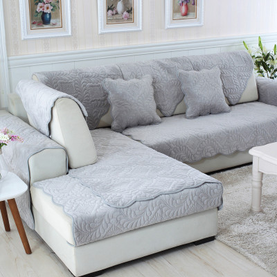 沙垫冬季防滑加厚毛绒坐垫简约现代布艺三人座皮沙垫子套巾罩