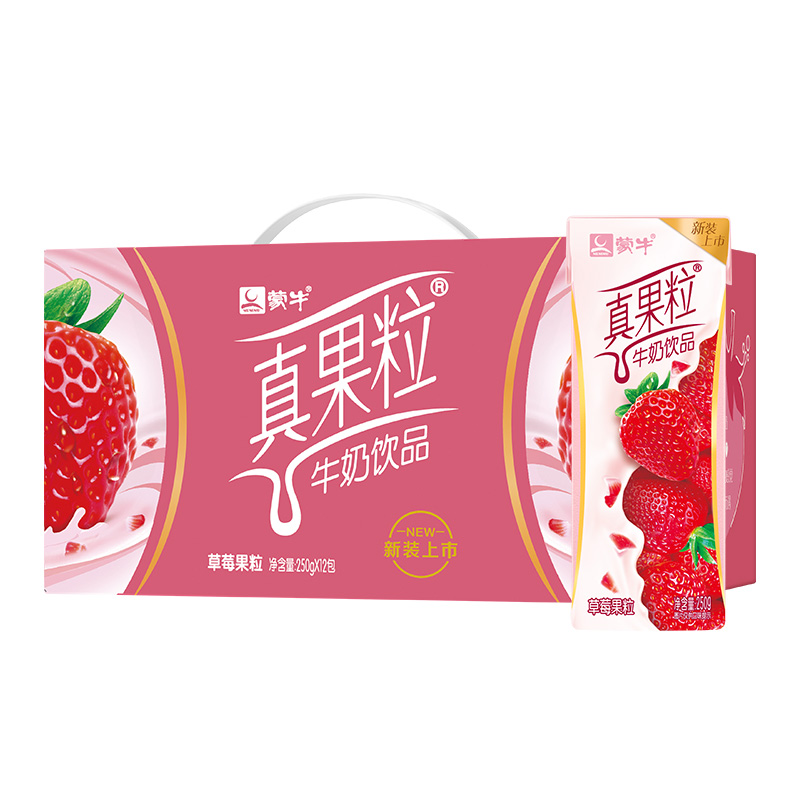 蒙牛 真果粒牛奶饮品(草莓)250ml*12盒 (新老包装,随机发货)