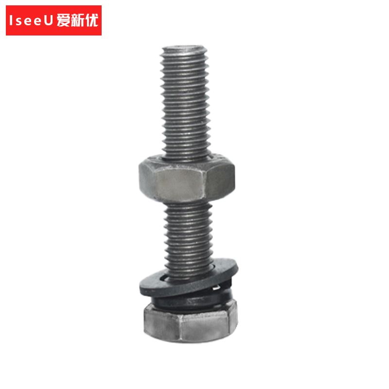 爱新优 4.8级外六角螺栓( 含螺母平垫弹垫)M20*80mm 含1平垫1弹垫1螺母(套)