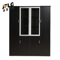 金菲罗格简约玻璃柜子带锁书柜木质办公柜 1600*400*2000