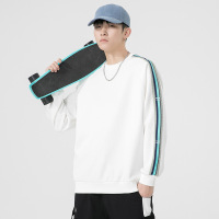 圆领卫衣男装春秋季韩版打底衫套头青少年外套潮纯色衣服