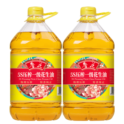 鲁花香味家族系列5S压榨一级花生油4.36L*2