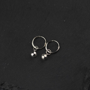 时尚新款潮925纯银耳环女耳钉复古个性简约百搭耳饰小铃铛耳圈送女朋友老婆情人节七夕生日礼物 12mm一对