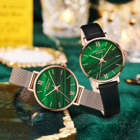 沃力仕(WLISTH)石英女表时尚复古圆盘小绿表学生韩版简约腕表女防水无夜光时尚女士手表