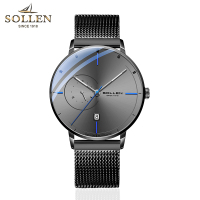 梭伦(SOLLEN)手表男自动机械表新款时尚商务休闲男表潮防水概念简约超薄SL-305