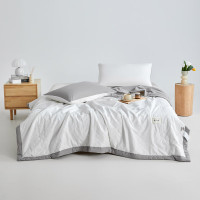 無印良品 针织提花A类大豆夏被 灰白 MJ-B2025-0197 200*230(±2)cm 1250g