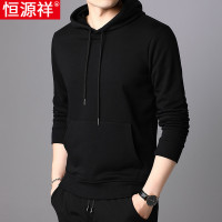 恒源祥长袖t恤连帽卫衣春秋宽松休闲运动上衣中年男士套头打底衫