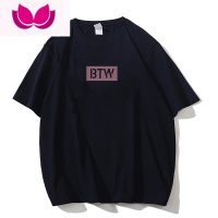 七斓短袖T恤男夏季薄款美式复古字母印花半袖ins潮牌情侣装体恤男女潮