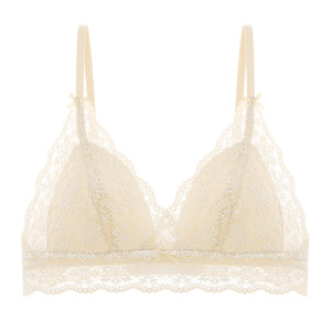 法式夏季超薄款大胸显小胸罩内衣女小胸聚拢无钢圈蕾丝三角杯文胸