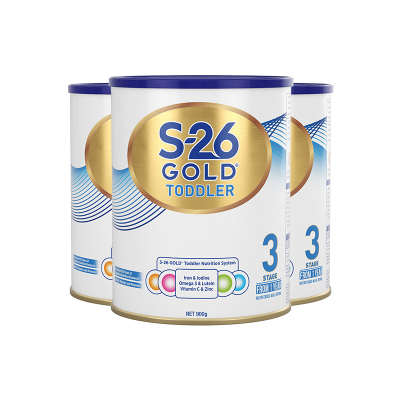 3罐保税-澳大利亚Wyeth惠氏S26金装婴幼儿奶粉3段900g海外购新西兰原装进口1-3岁宝宝三段奶粉3罐