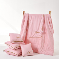 秋冬新款加厚加大牛奶绒抱枕被时尚简约风格