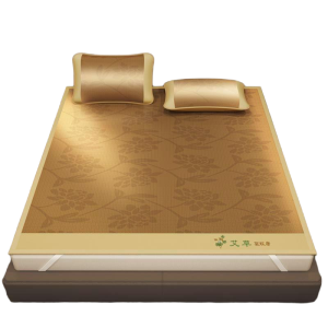 缎暮 艾草冰藤席凉席两件套 1.2M床 套
